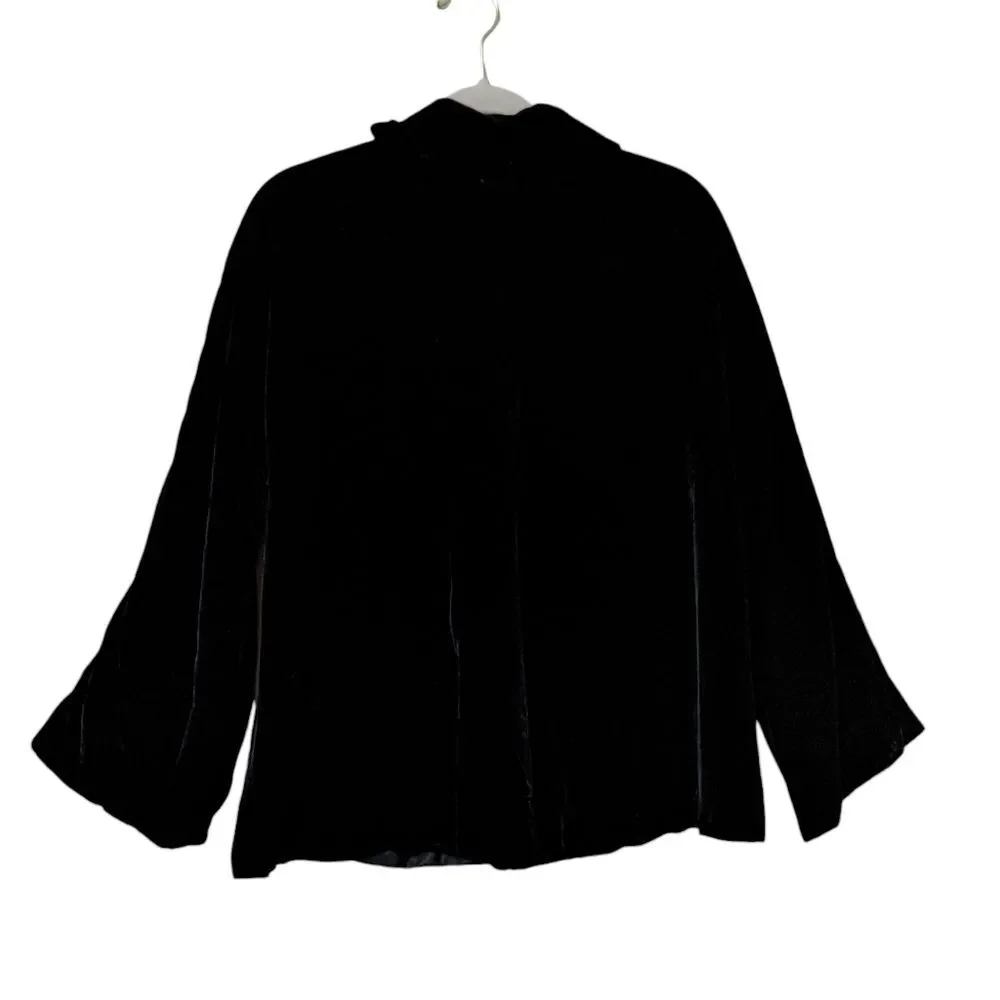 Vintage Watt & Shand black velvet swing coat union made holiday event night out - Picture 2 of 9